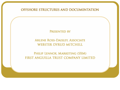 Offshore structures and documentation