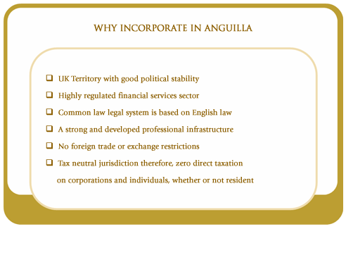 Why incorporate in Anguilla