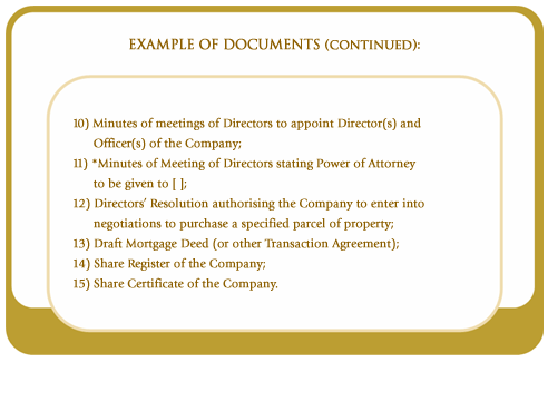 Example of documents (continued)