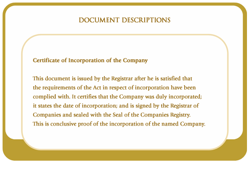 Certificate of Incorporation of the Company