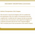 Articles of incorporation of the company